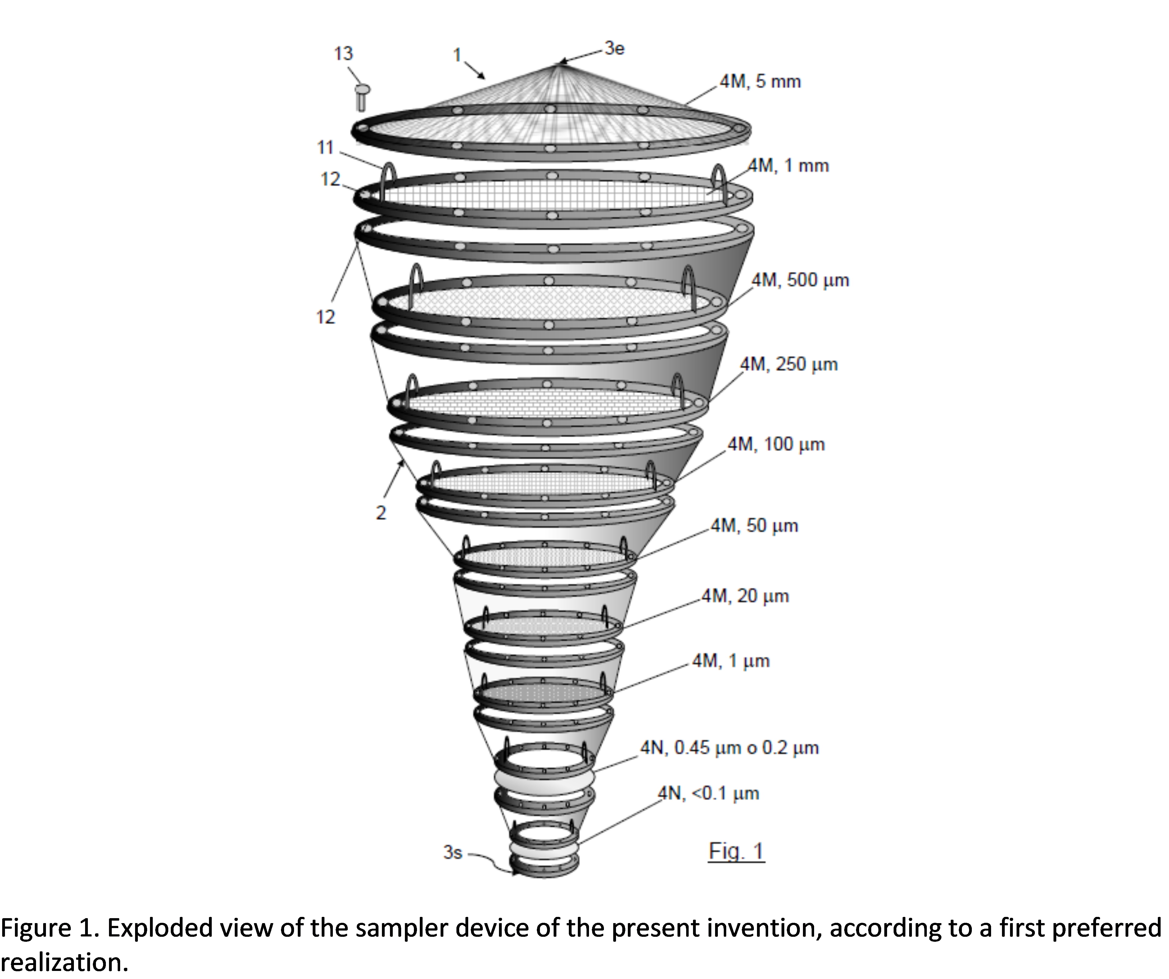 Micro and nanoparticle sampling device in aquatic ecosystems and collection system associated