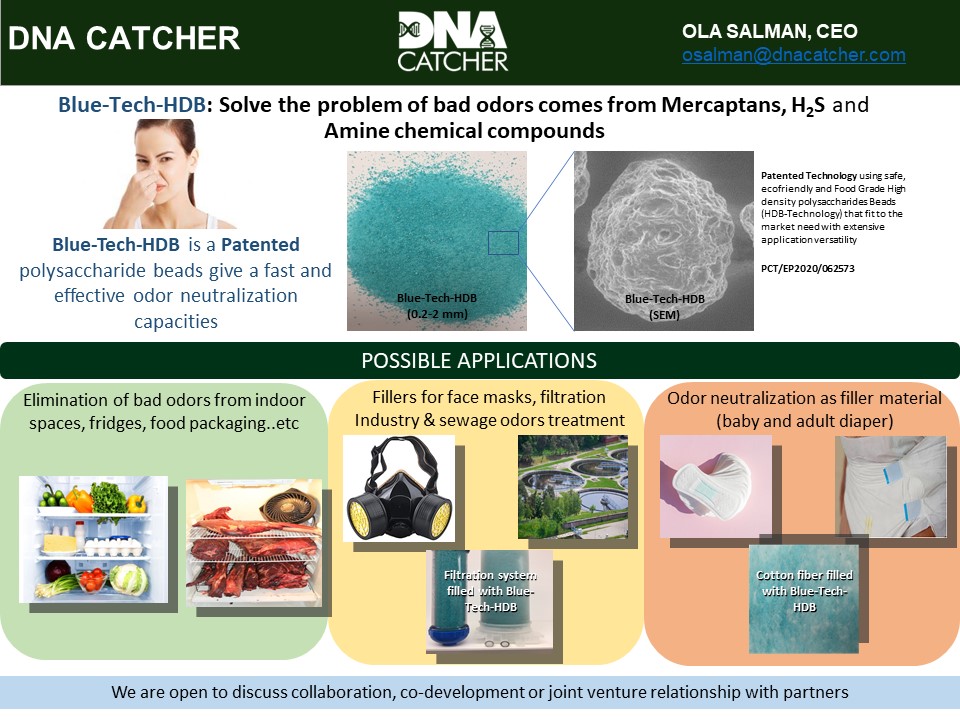 Blue-Tech-HDB,  Solving the problem of bad odors comes from of Mercaptans, H2S and Amine.