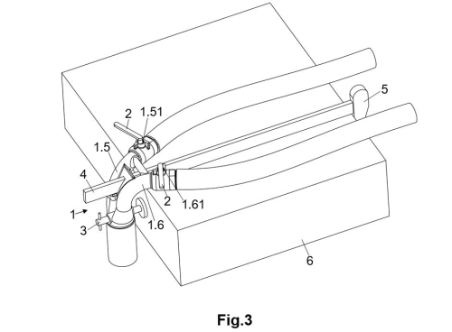 Revolutionary device for vertically securing hose installation